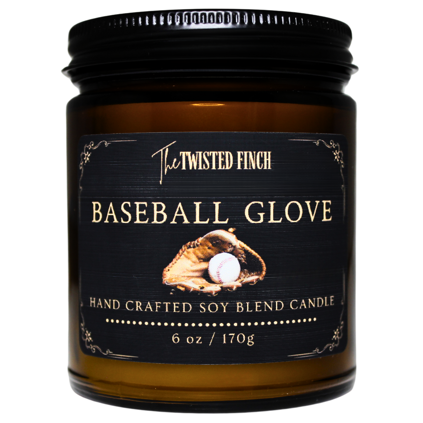 Baseball Glove Small Amber Jar Candle