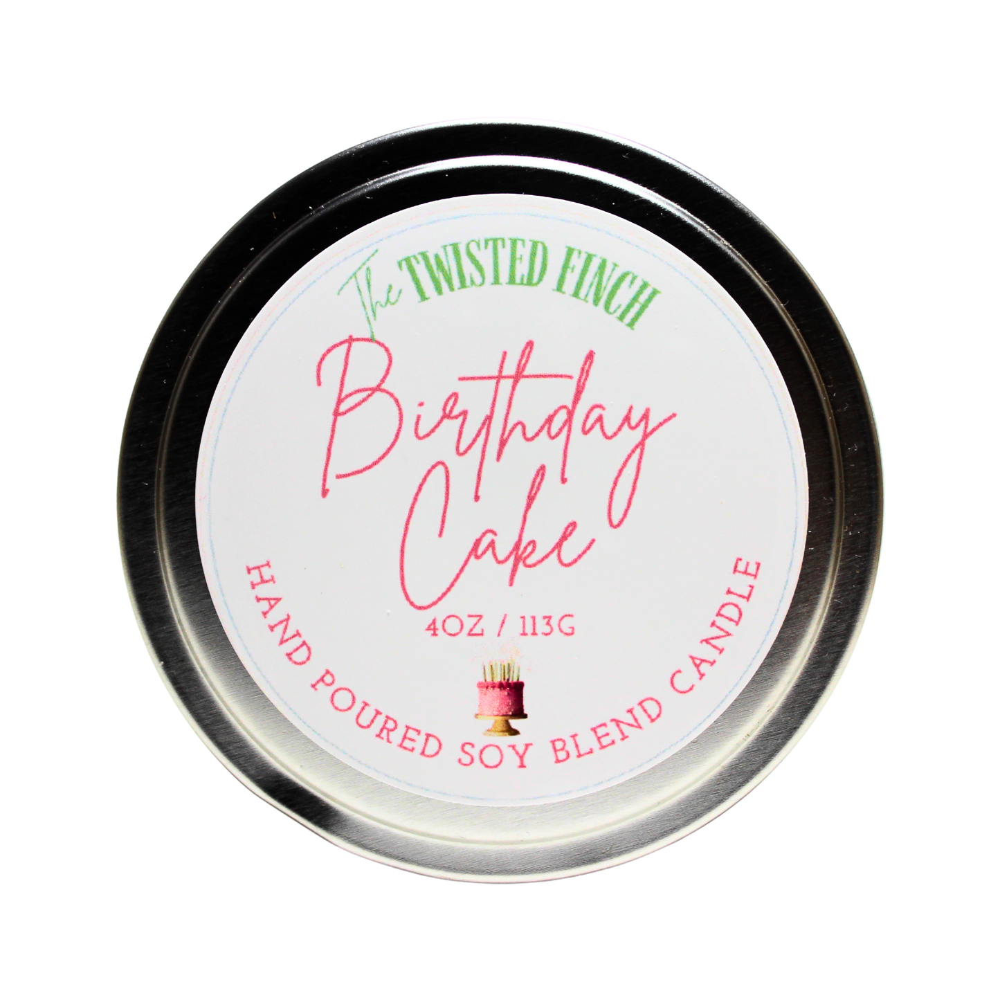 Birthday Cake Large Candle Tin