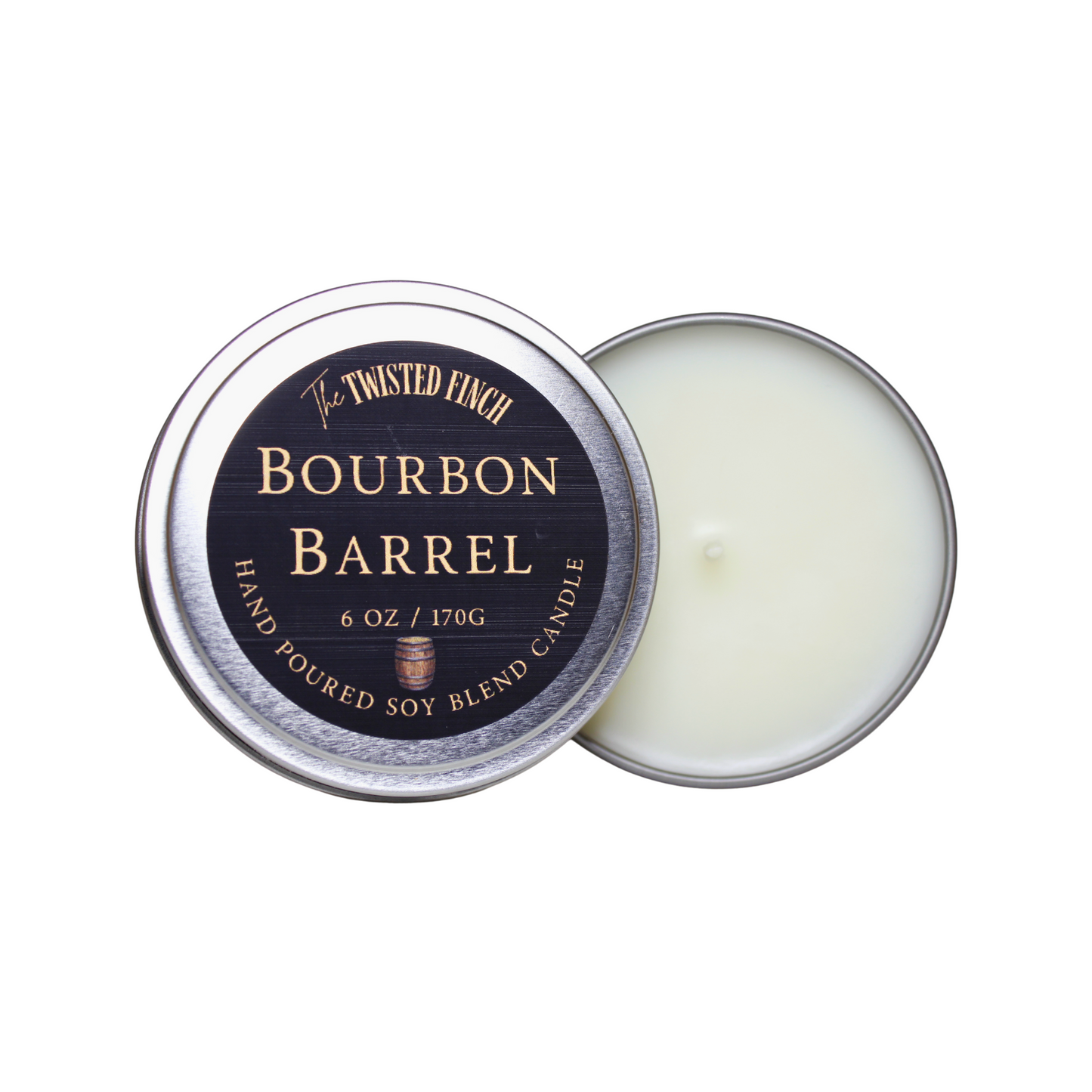 Bourbon Barrel Small Candle Tin