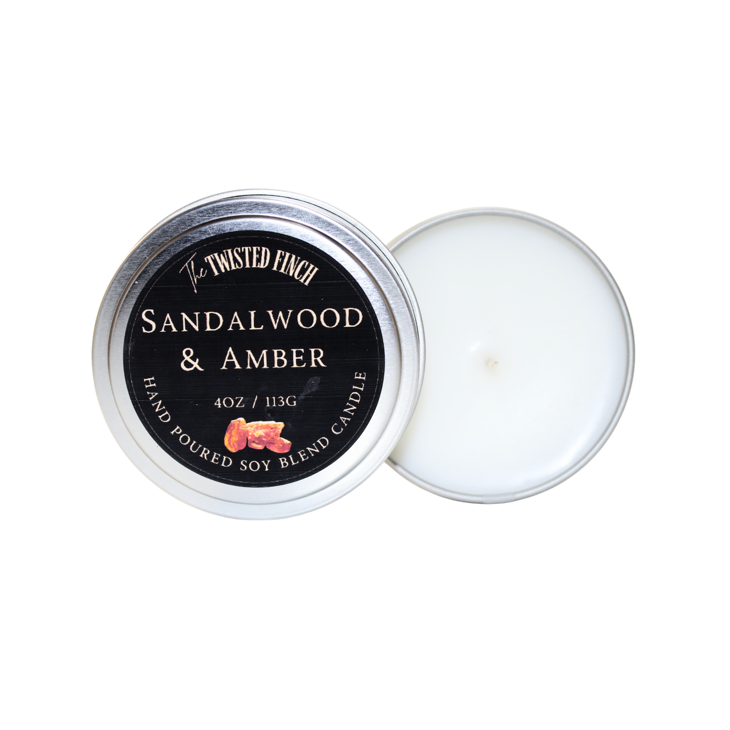 Sandalwood & Amber Small Candle Tin