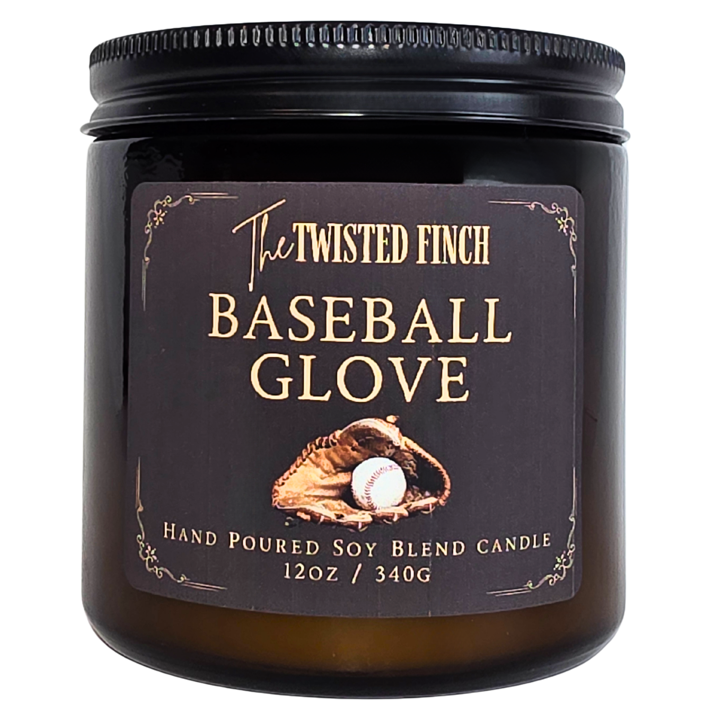 Baseball Glove Large Amber Jar Candle