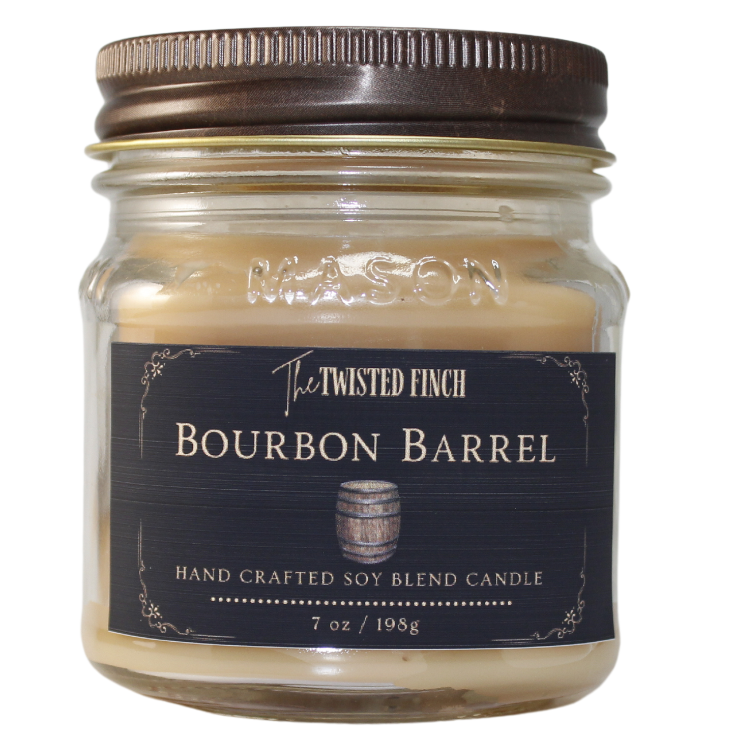 Bourbon Barrel Mason Jar Candle
