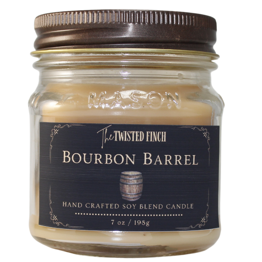 Bourbon Barrel Mason Jar Candle