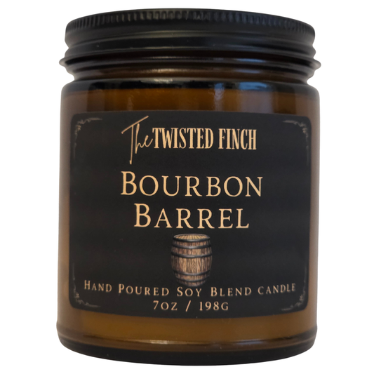 Bourbon Barrel Small Amber Jar Candle
