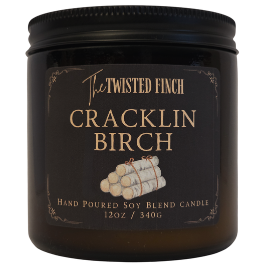 Cracklin Birch Large Amber Jar Candle