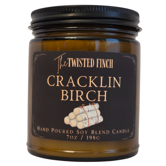 Cracklin Birch Small Amber Jar Candle