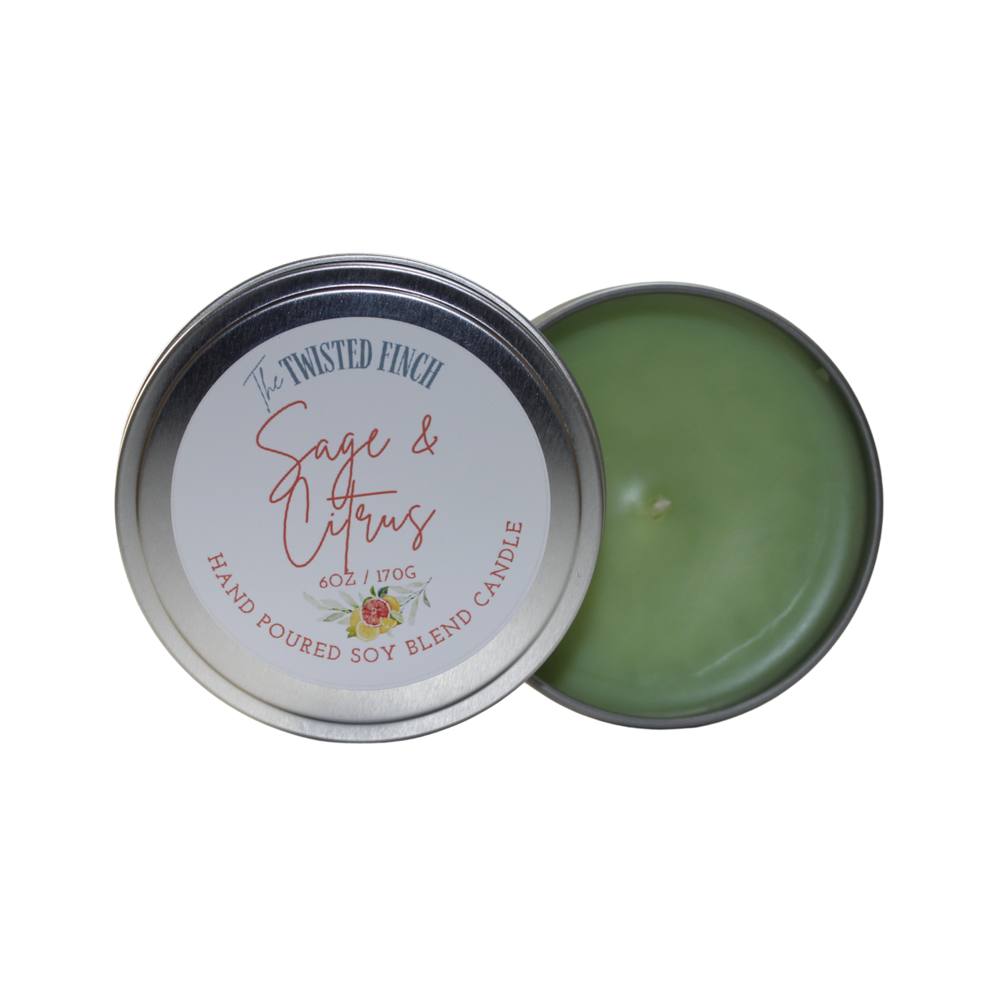 Sage and Citrus Large Candle Tin