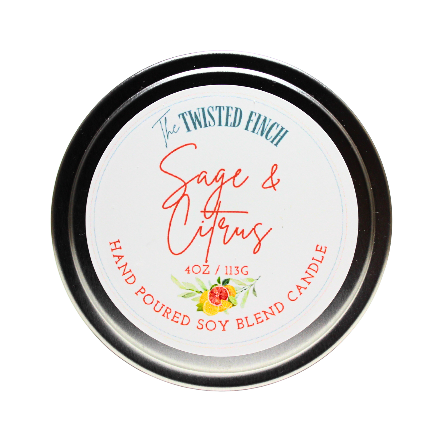 Sage and Citrus Small Candle Tin