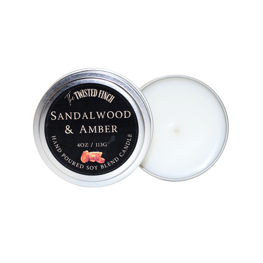 Sandalwood & Amber Small Candle Tin