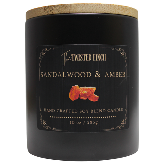 Sandalwood & Amber Black Tumbler Candle