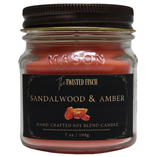 Sandalwood & Amber Mason Jar Candle