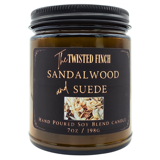 Sandalwood & Suede Small Amber Jar Candle