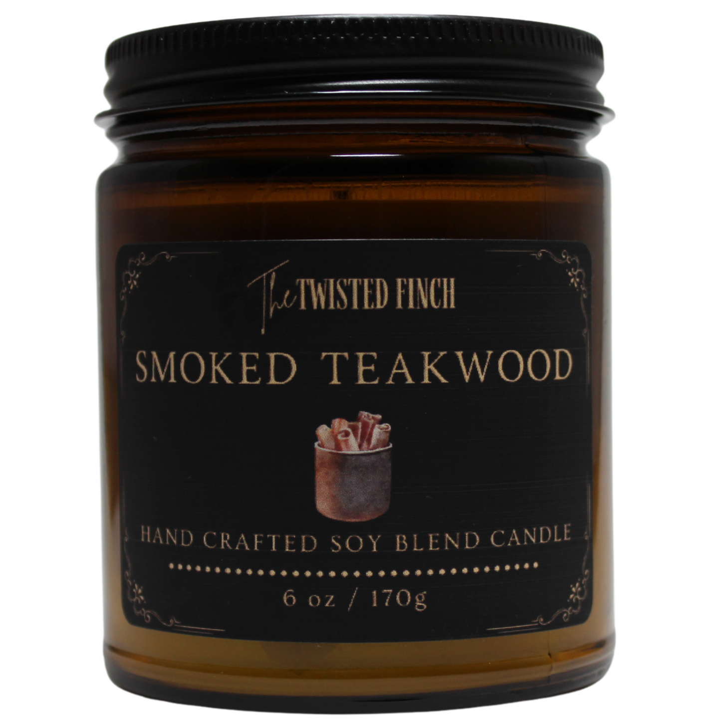Smoked Teakwood Amber Jar Candle