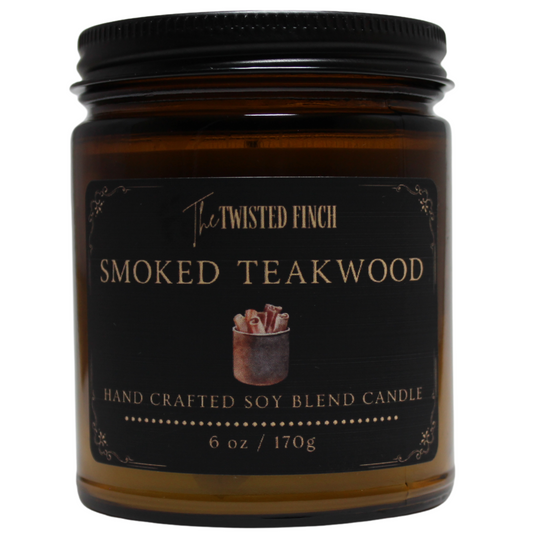 Smoked Teakwood Amber Jar Candle