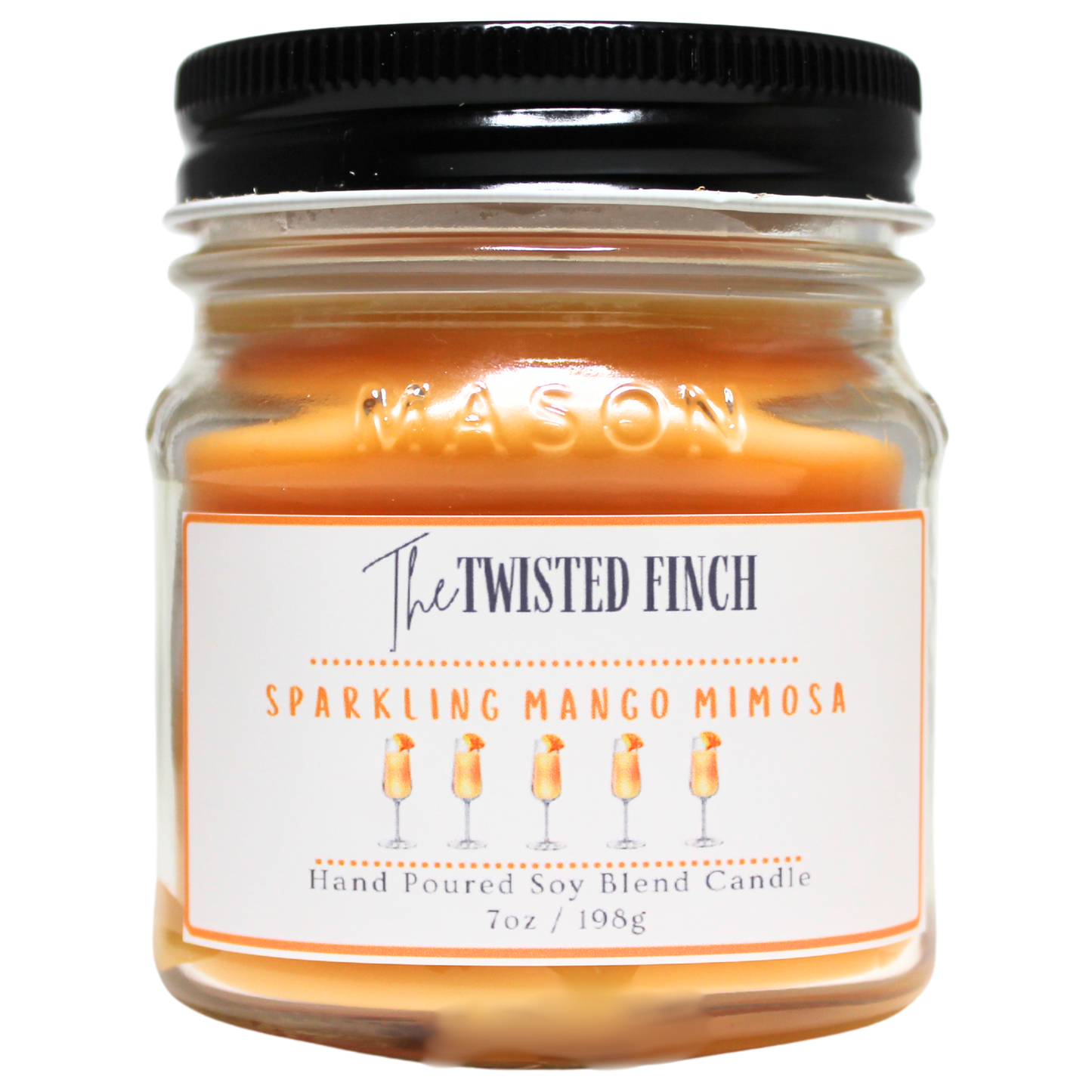 Sparkling Mango Mimosa Mason Jar Candle